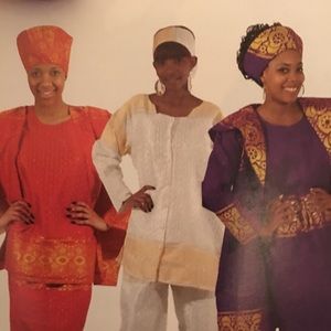 African style three piece pantsuit